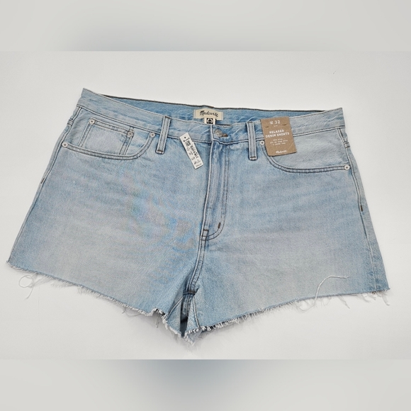 NWTs Madewell Relaxed Denim Shorts in Essen Wash ND178 Size 32 - Picture 1 of 4
